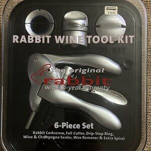 The Original Rabbit 6-Piece Wine Tool Kit - Silver
